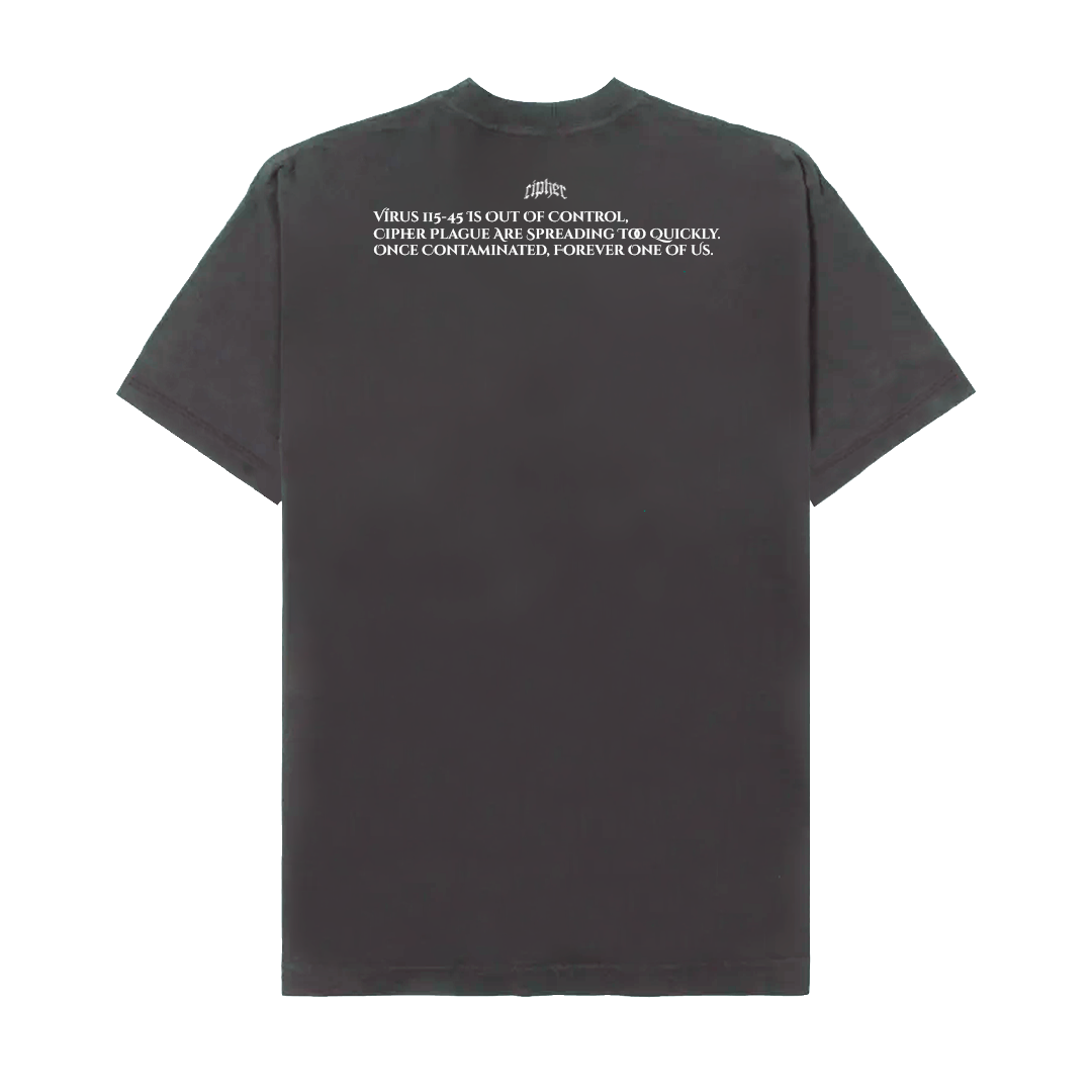 CIPHER "VIRUS 115-45" GRAY TEE OVERSIZED