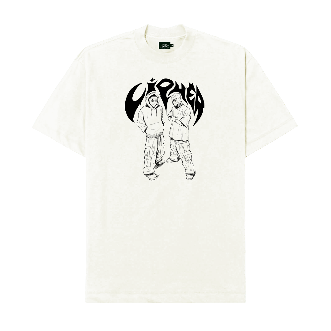 CIPHER "GANG SKETCH" OFF-WHITE TEE OVERSIZED