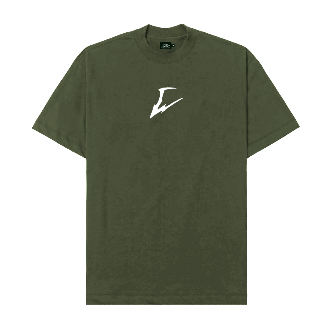 CIPHER "VIRUS 115-45" OLIVE GREEN TEE OVERSIZED