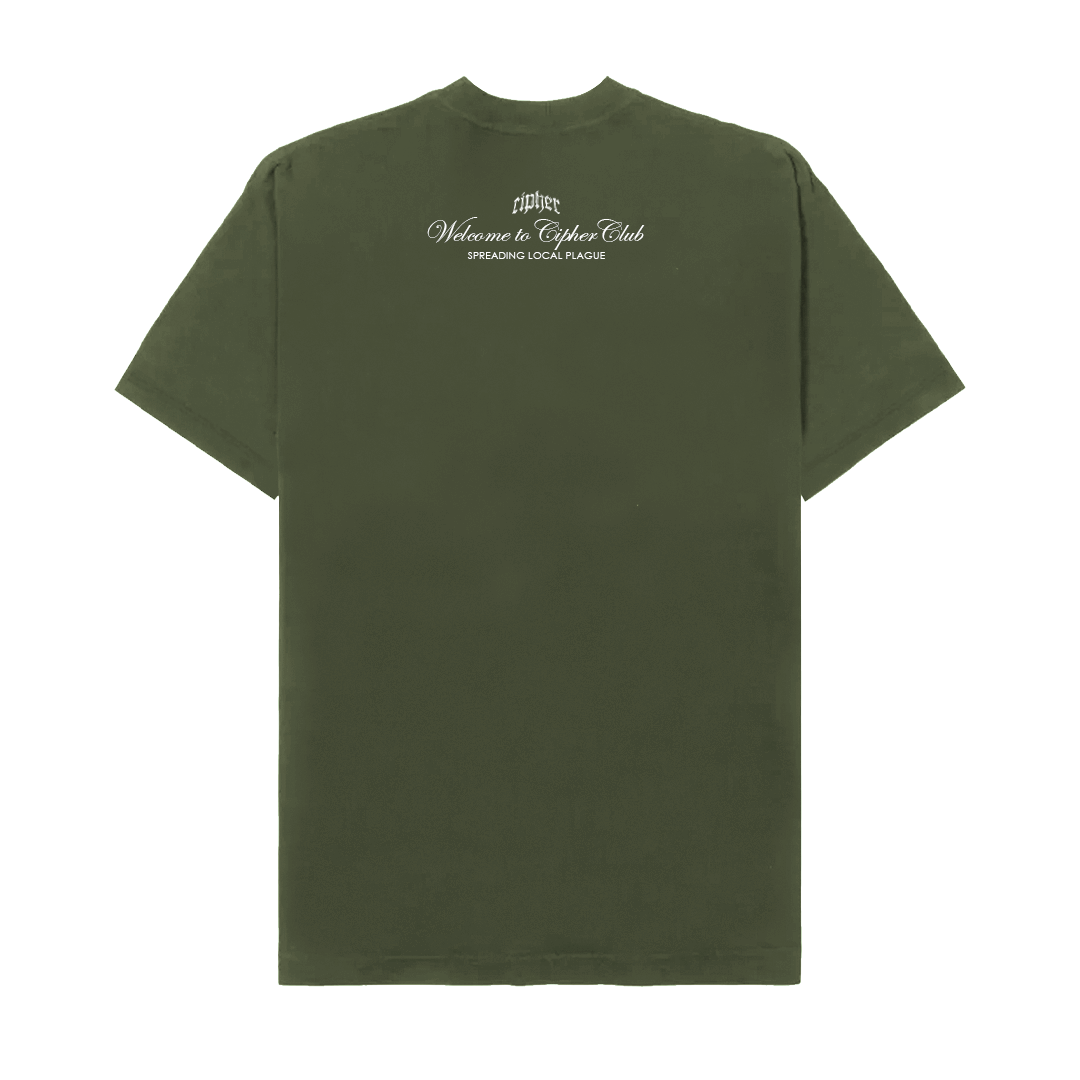 CIPHER "PLAGUE" OLIVE GREEN TEE OVERSIZED