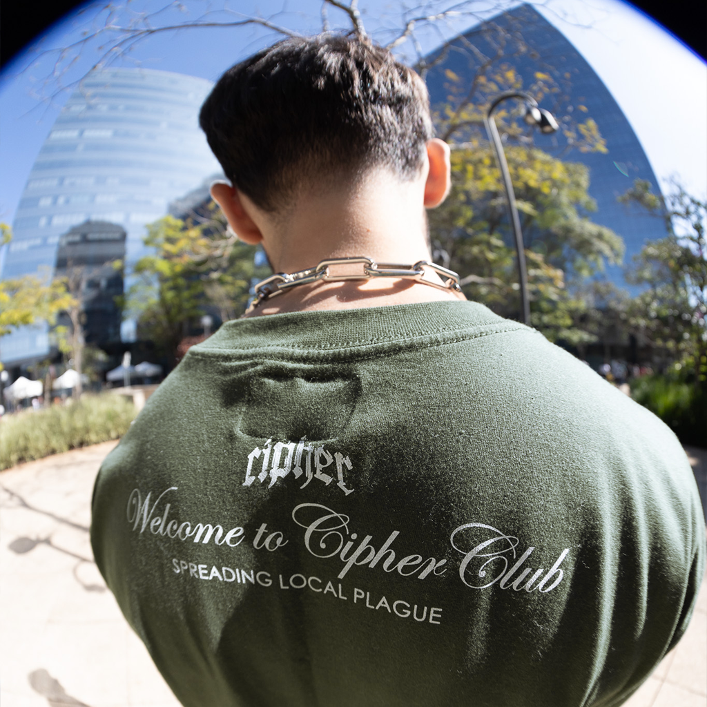 CIPHER "PLAGUE" OLIVE GREEN TEE OVERSIZED